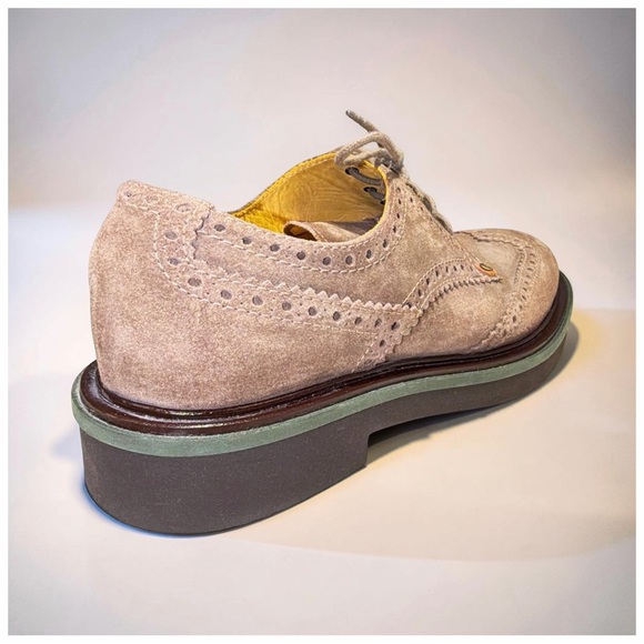Cesare Paciotti Suede Wingtip Derby Shoes Taupe Chunky Sole Italian Luxury | 9 main image 11